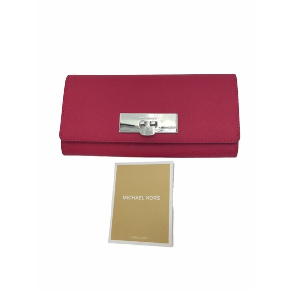 Michael Kors Leather Long Bifold Wallet in Dark pink for Women - Picture 3 of 14